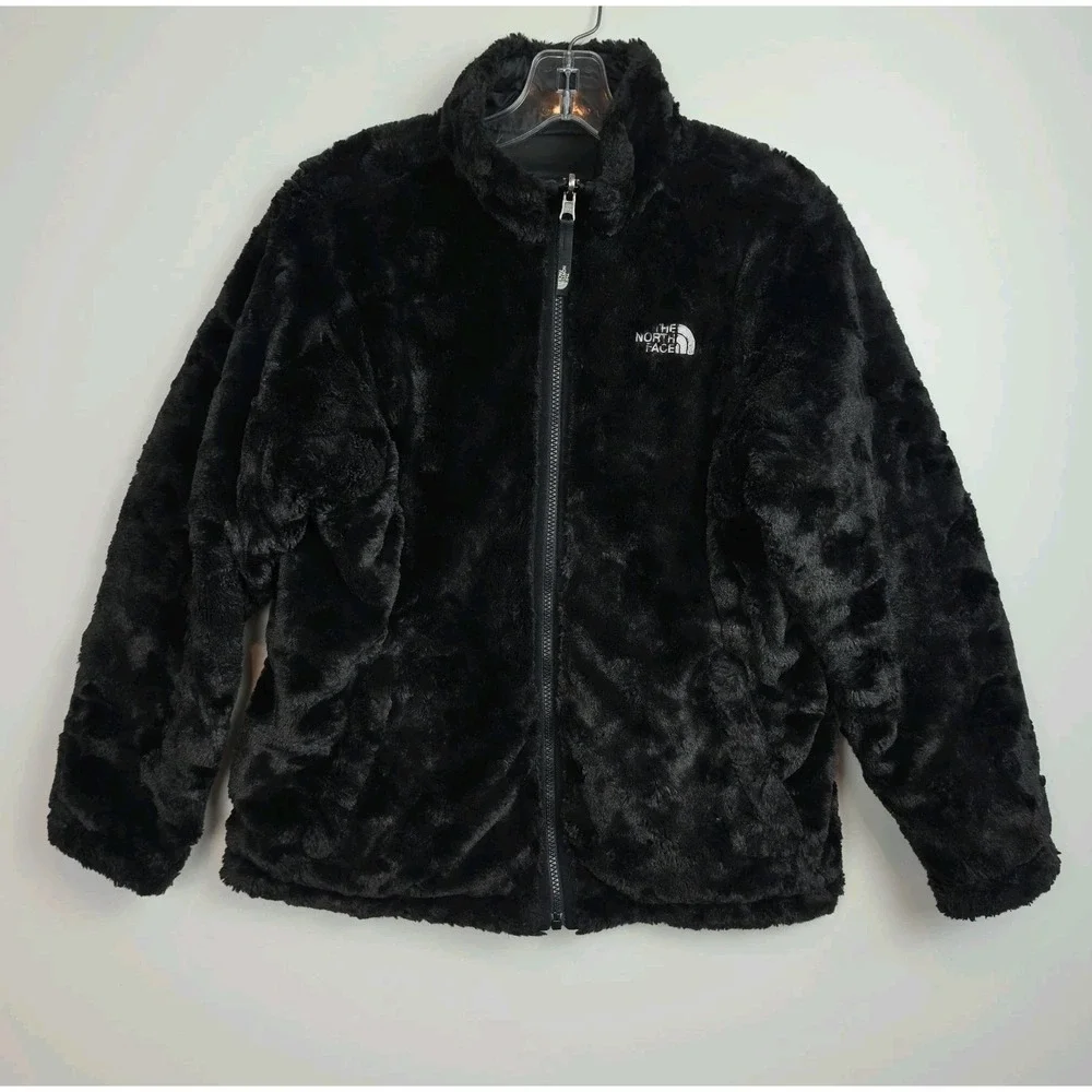 The North Face Reversible Jacket Girl's XL (18) Black, Plush & Smooth Sides